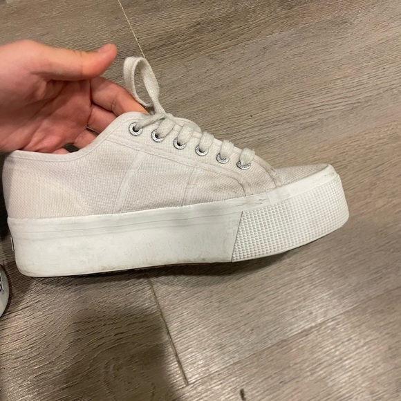 Superga Women's Classic White Platform Sneakers - Picture 10 of 12